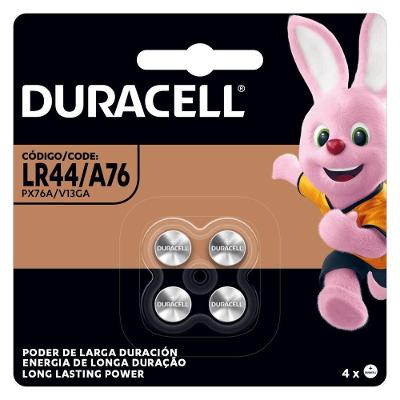 Pilha Botao Alcalina Duracell LR44 para Brinquedos Calculadoras e Equipamentos Eletronicos 1,5V
