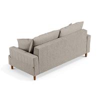 Sofá 3 Lugares 180Cm Com Almofadas Veras D05 Linho Bege - Mpozenato - 3