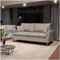 Sofá 3 Lugares 180Cm Com Almofadas Veras D05 Linho Bege - Mpozenato - 6