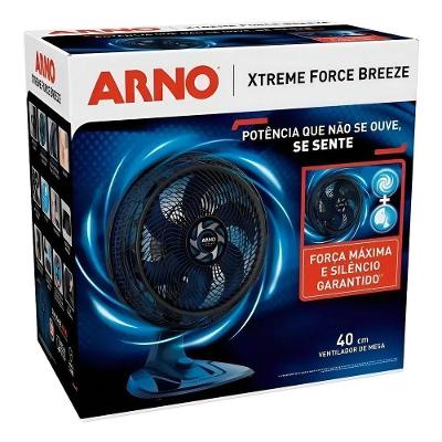 Ventilador de Mesa Arno 126W 40CM 6 Pás 3 Velocidades Air Force VA46 Preto e Azul Bivolt