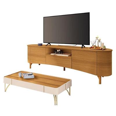 Rack Bancada Elara Cinamomo Com Mesa De Centro Cadenza Off White Cinamomo - Hb Móveis