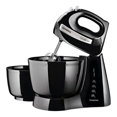 Batedeira com Pedestal Convencional Premium Due Cake Inox B-04 NP 4L e 2,3L 500W 4 Vel Preto 220V