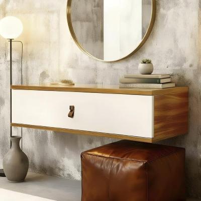 Penteadeira Suspensa 90cm 1 Gaveta Quarto Lila Cinamomo/branco Z49 - Mpozenato