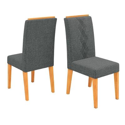 Conjunto De 2 Cadeiras Estofada Sala De Jantar Tati Cedro