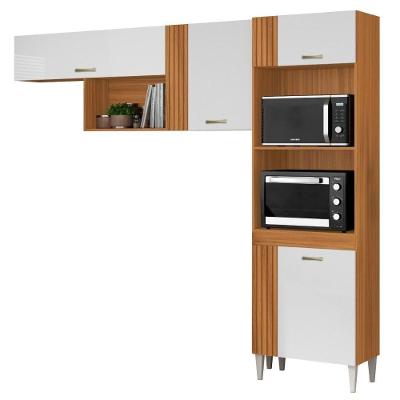 Cozinha Compacta 4 Portas 240 Cm Mdp Vitoria Armoveis - Cinamomo Branco