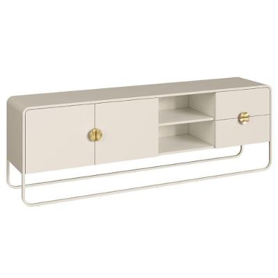 Rack Bancada Organica TV 65" 180CM MDP com Gavetas Off White Artesano Móveis