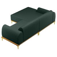 Sofá 265Cm 4 Lugares Com Chaise Esquerdo Pés Gold Molino C-117 Linho Verde - Domi - 3
