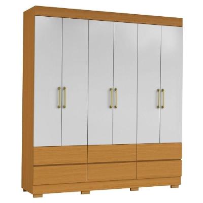 Guarda Roupa Casal Marrocos 6 Portas 187 Cm Cinamomo Off White Armoveis