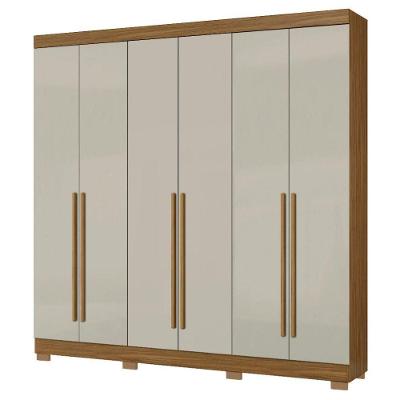 Guarda Roupa Casal 2030230 6 Portas 230 Cm Atacama Areia Armoveis