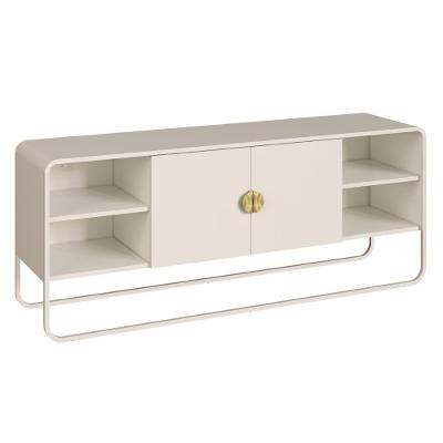 Rack Bancada Organica TV 55" 150CM MDP com Portas Amortecidas Off White Artesano Móveis