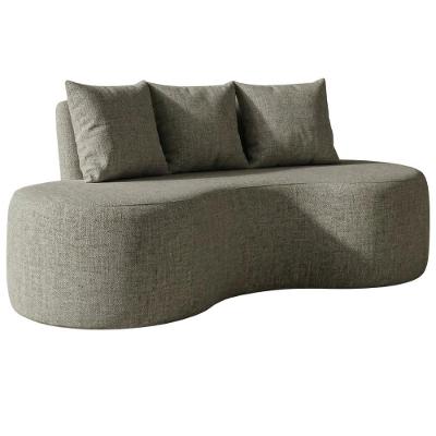 Sofá Ibiza 2 Lugares Orgânico 160cm Cinza em Linho para Sala de Estar Dmonegatto