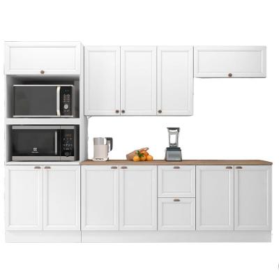 Cozinha Modulada Unna 4 Portas 4 Prateleiras MDP e MDF  270CM Branco