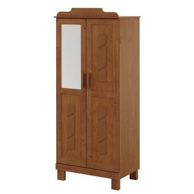 Guarda Roupa Solteiro Madeira Macica Taeda 2 Portas 182x78 Cm 1243c Castanho Festra