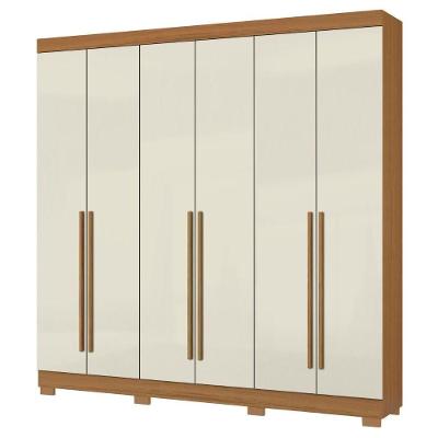 Guarda Roupa Casal 2030230 6 Portas 230 Cm Cinamomo Areia Armoveis