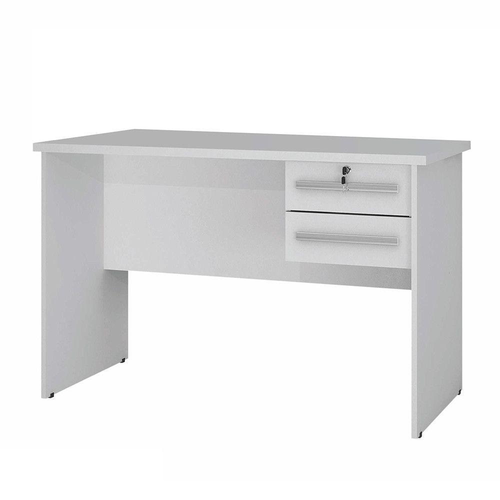 Mesa Para Computador 2 Gavetas Byte Valdemóveis Branco Acetinado - 4