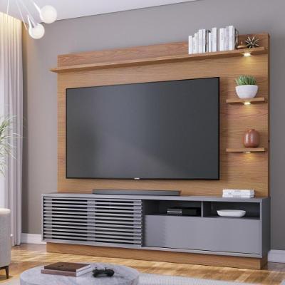 Home Theater Campeche para TV 70" 200CM MDP com LED Amêndoa Colibri Móveis