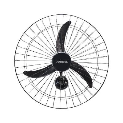 Ventilador de Parede Ventisol 150W 60cm 3 Pás 1 Velocidade Preto New com Oscilação 220V