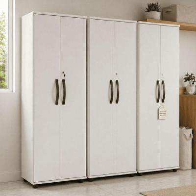 Kit 3 Armários Multiuso Caio 2 Portas 4 Prateleiras 60cm Branco Caio Prado