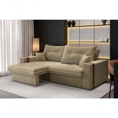 Sofá-cama Ipanema 3 Lugares Retrátil Reclinável 200CM Bege Cia Lar