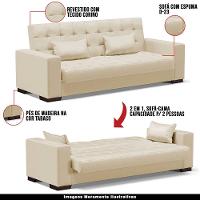 Sofá Cama Decorativo 210Cm Beesley Pu Bege Fosco - Gran Belo - 6