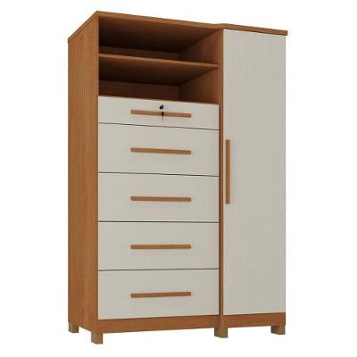 Cômoda Sapateira Imperial 1 Porta 5 Gavetas Cinamomo Areia Fosco - Zanzini