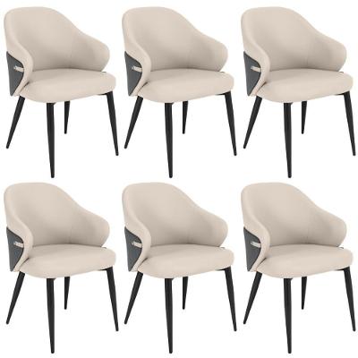 Kit 6 Cadeiras De Jantar Estofada Milano Design Italiano