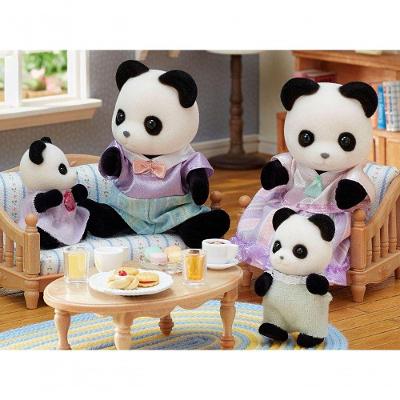 Bonecos e Acessórios Sylvanian Families Família dos Pandas Figuras Articuladas Amarelo Epoch 4,5CM