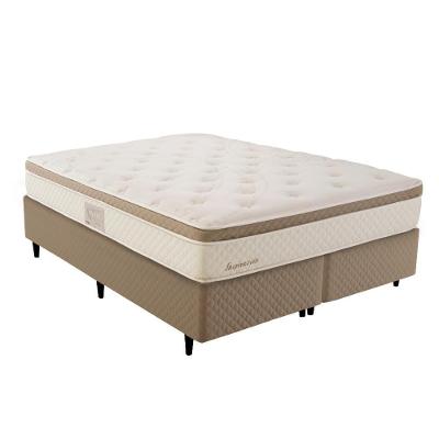 Cama Box Queen Inspiración Molas Ensacadas com Viscoelástico Tecido Poliéster Branco Herval 158CM