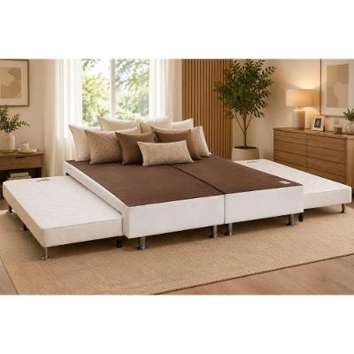 Cama Box com Colchão Queen Corano White com 2 Auxiliares Branco Ortobom