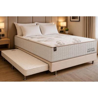 Cama Box com Colchão Casal Revolution Corano White Molas Ensacadas Courino Branco Ortobom 138CM