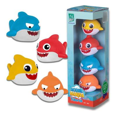 Brinquedo para Bebês Acqua Marina Tubarão Mordedor Soft 4 Mordedores Azul e Verde Super Toys