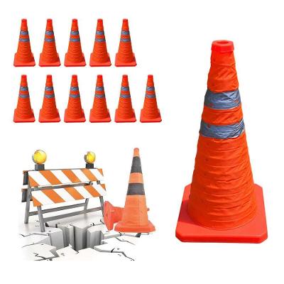 Cone de Sinalização SU-CONE3-1 Retrátil Portátil Alta Visibilidade Refletivo Laranja Leva Pra Casa