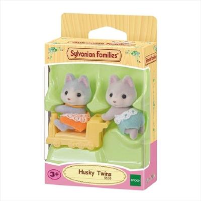 Coleção Gêmeos Huskys com Figuras e Carrinho Trem Amarelo Cinza Epoch 5638