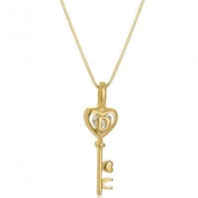 Colar Personalizado Floratta Joias F027 Banhado em Ouro 18k Dourado Feminino