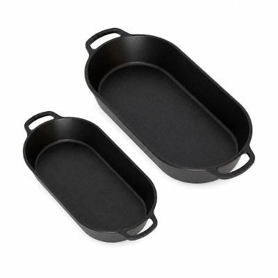 Conjunto 2 Assadeira Beira Alta 5146PM Ferro Fundido Puro Cozimento Uniforme para Forno 1,6L e 0,8L
