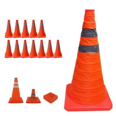 Cone Retrátil de Sinalização SU-CONE3-1 Portátil Refletivo Laranja Leva Pra Malhar 23CM Kit 12