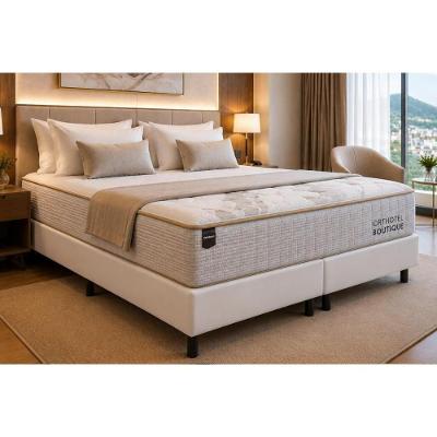 Cama Box com Colchão King Corano White Hotel Boutique Molas Ensacadas Branco Ortobom 193CM
