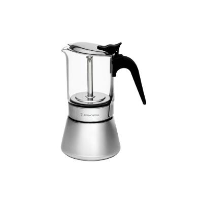 Cafeteira Espresso Italiana 300ML em Aço Inox e Vidro com Visão do Preparo Prata Tramontina