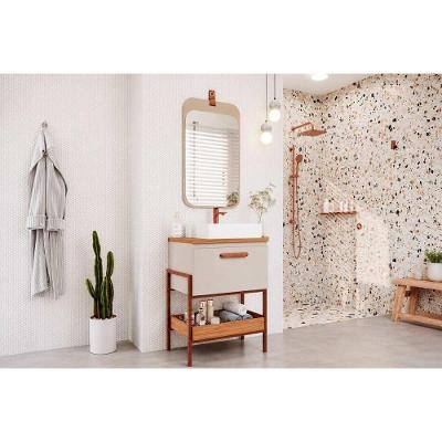 Conjunto de Banheiro Porti-Monet 60cm 1 Porta 1 Prateleira MDF Cappuccino MGM