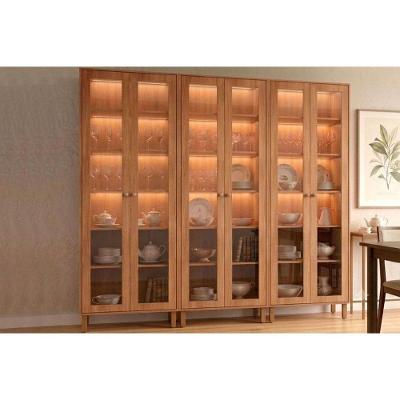 Cristaleira Celeste LED Reflecta 6 Portas MDF 70CM Marrom MGM