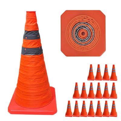 Cone Retratil Kit 17 Unidades Sinalização Portátil Alta Visibilidade Laranja Economia Solar 23CM