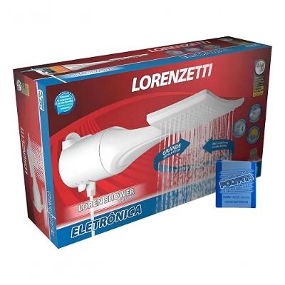 Chuveiro Lorenshower Eletrônico 7500W Instalação de Parede com Haste Branco Lorenzetti 220V