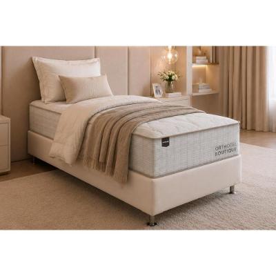 Cama Box com Colchão Solteiro Physical Corano White Molas Ensacadas Courino Branco Ortobom 88CM