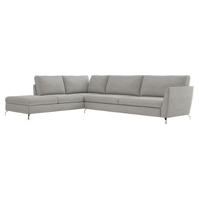 Sofá de Canto Esquerdo 302cm Olívia Suede Cinza Gran Belo