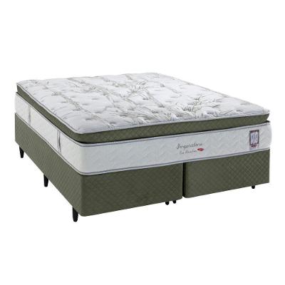 Cama Box King Imperatore Eco Bamboo Molas Ensacadas Tecido Suede Marrom Herval 193CM