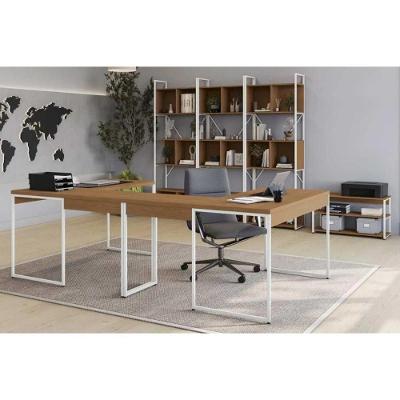 Escritório Completo Industrial 8 Peças 1 Porta 1 Gaveta MDP-Aço 72CM Branco Kappesberg