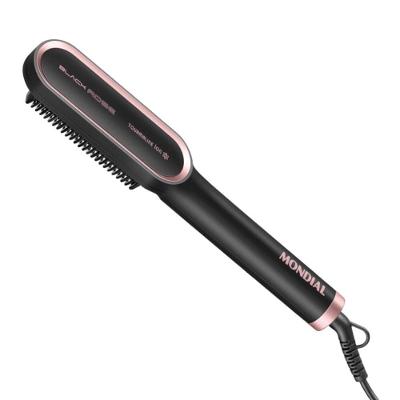 Escova Alisadora Black Rose EA-07 Placas de Cerâmica 230 graus C Íons Preto-Rose Mondial Bivolt