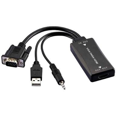 Conversor Multilaser WI280 Conversão VGA para HDMI com Áudio Preto 13CM