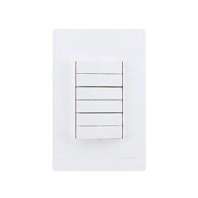 Interruptor Infiniti Plus Duplo Simples Triplo 6 Teclas Branco Margirius 4X2