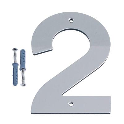 Identificador Residencial Numero 2 Uso Interno e Externo Resistente Nao Enferruja Prata 145MM